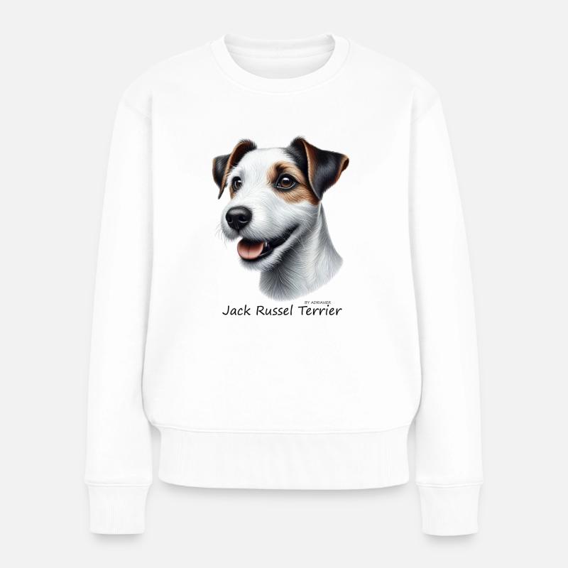 Jack Russel Terrier 003 - Frauen Premium Bio Pullover - Weiß