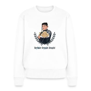 Rieser Grantler // Illustration - Frauen Premium Bio Pullover - Weiß - Vorne - Julia (174cm)