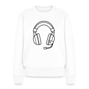 Gaming-Headset - Frauen Premium Bio Pullover - Weiß - Vorne - Julia (174cm)