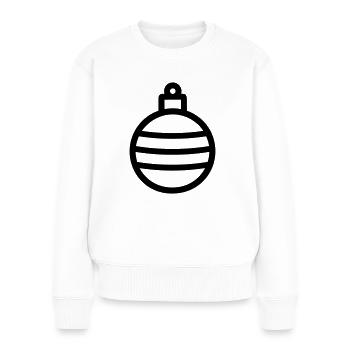 Weihnachtskugel - Frauen Premium Bio Pullover - Weiß - Vorne - Julia (174cm)