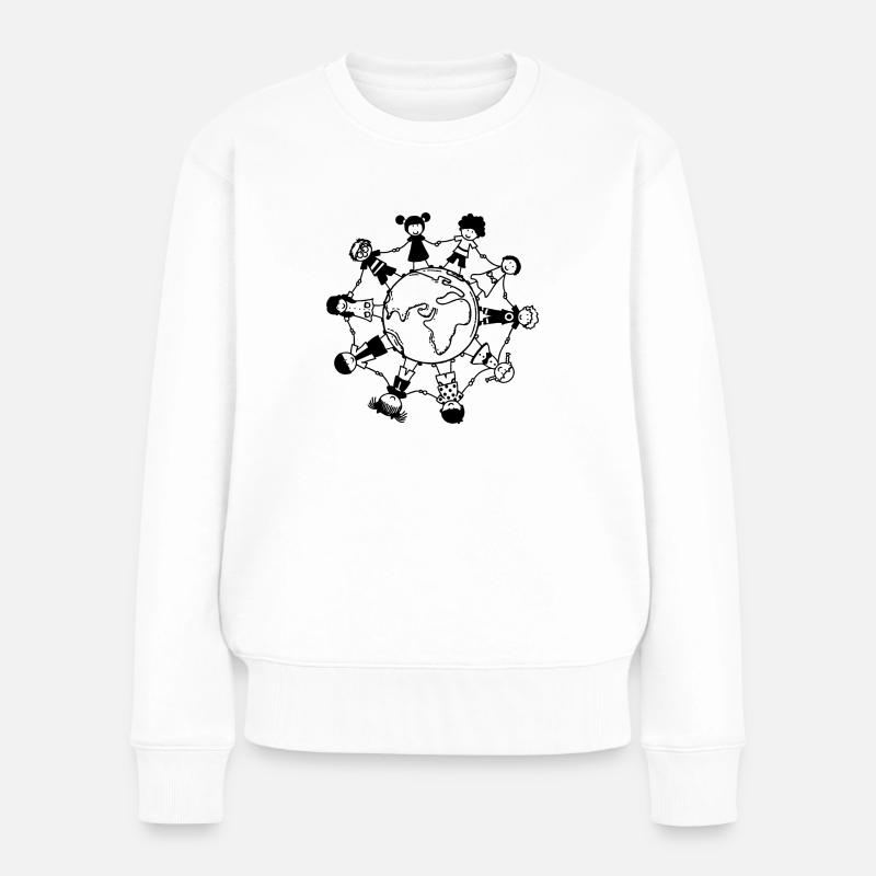 Friede - Frauen Premium Bio Pullover - Weiß