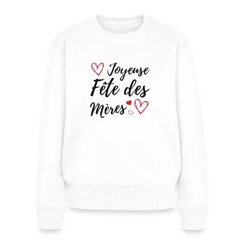 Joyeuse fête des mères - Pull Premium bio Femme - blanc - Devant - Julia (174cm)