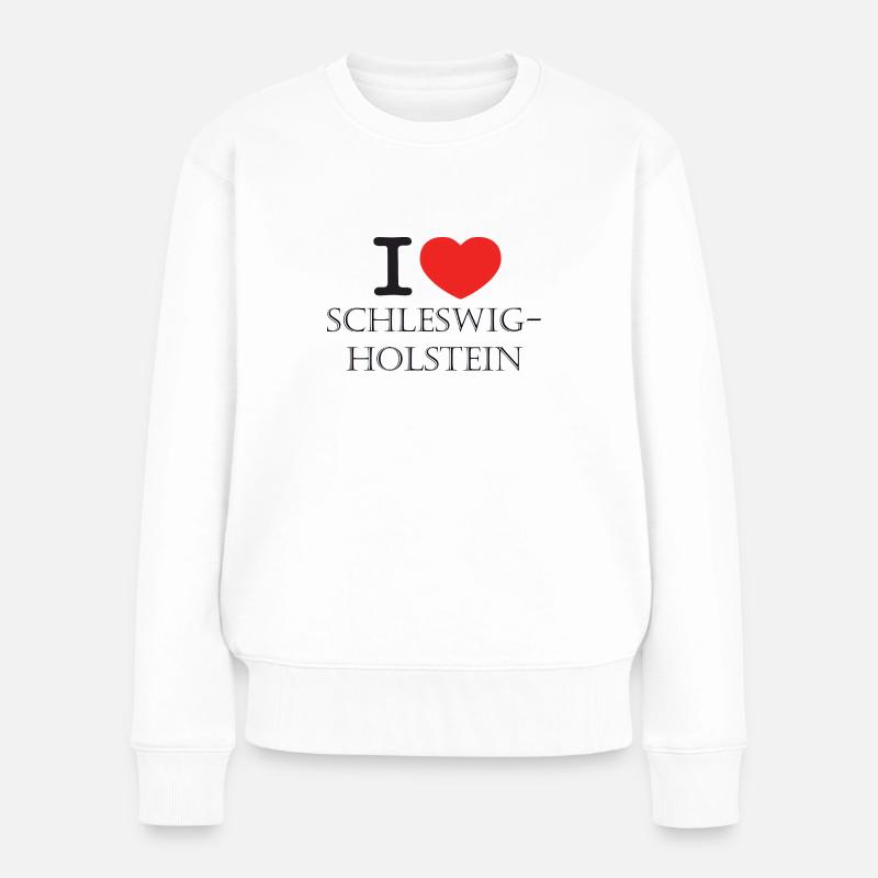 I Love Schleswig-Holstein - Frauen Premium Bio Pullover - Weiß