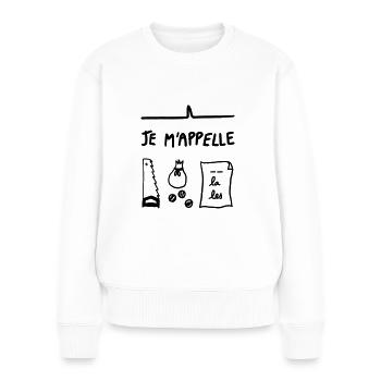 SIBYLLE - Pull Premium bio Femme - blanc - Devant - Julia (174cm)
