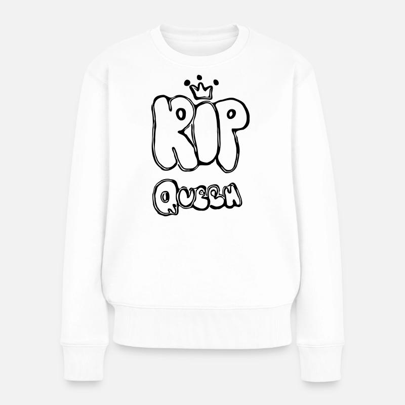 RIP Queen - Frauen Premium Bio Pullover - Weiß
