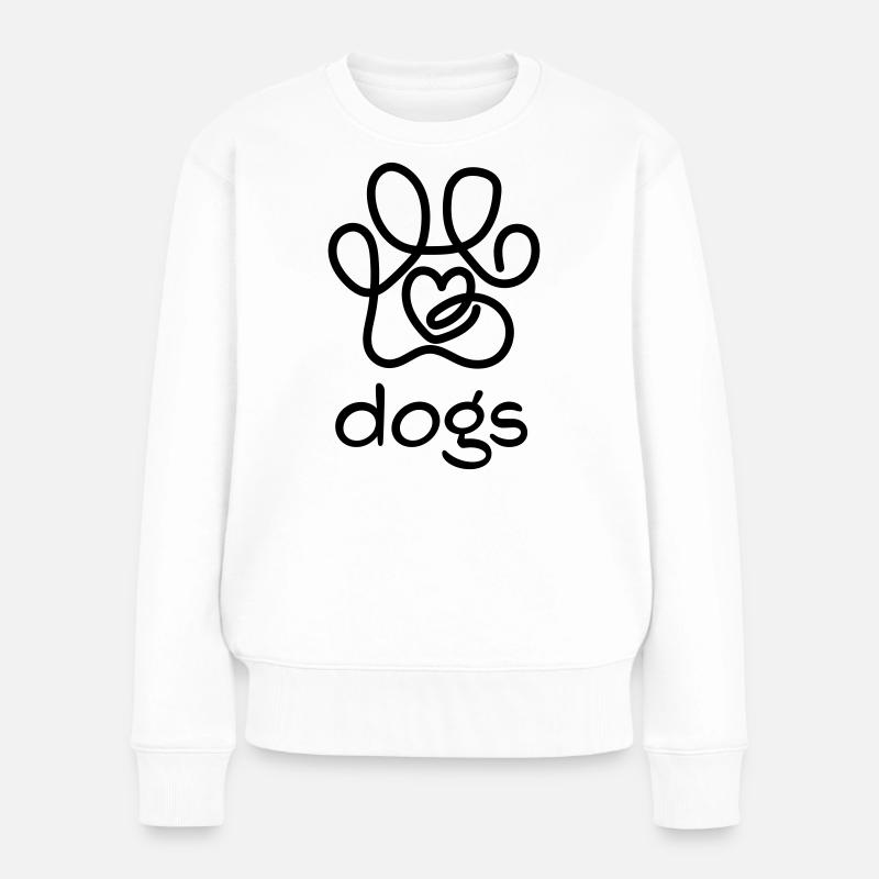 I love dogs - Frauen Premium Bio Pullover - Weiß
