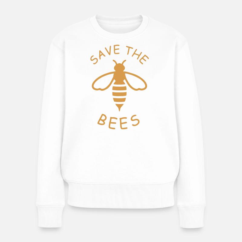 Rettet die Bienen Ökodesign - Frauen Premium Bio Pullover - Weiß
