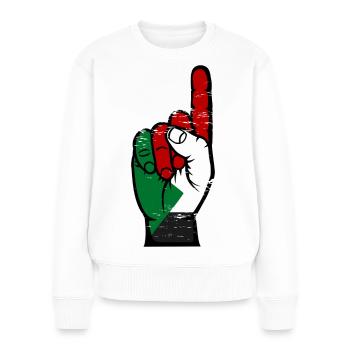 Drapeau soudanais numéro 1 utilisé - Pull Premium bio Femme - blanc - Devant - Julia (174cm)