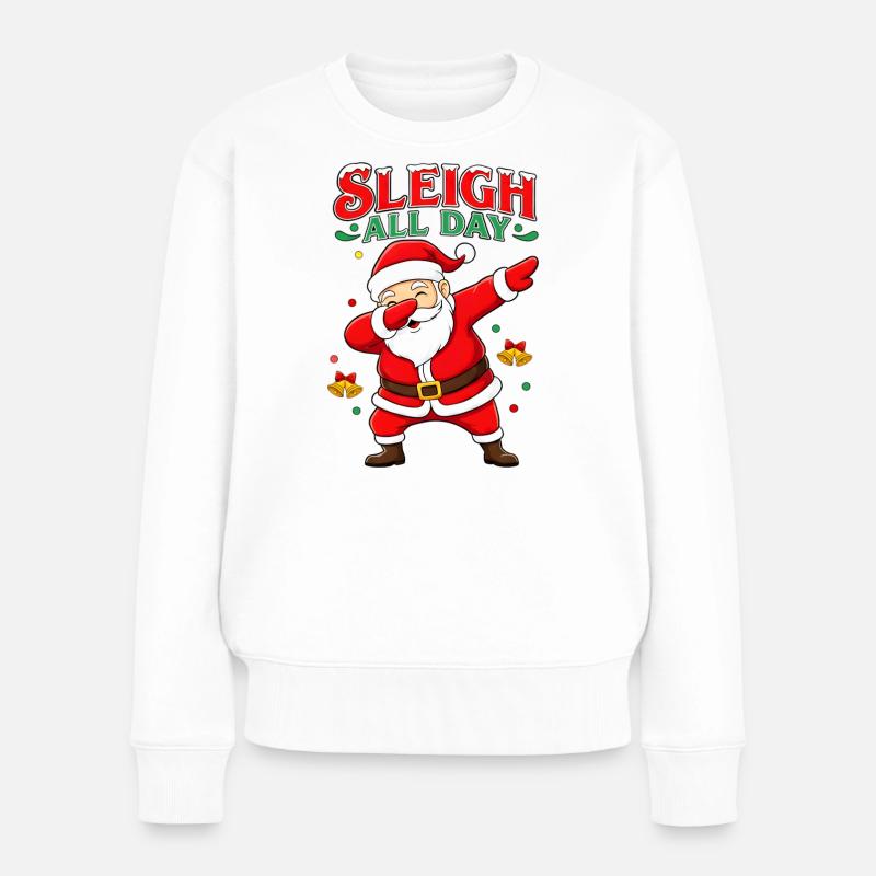 Schlittenpower Santa Dab - Frauen Premium Bio Pullover - Weiß