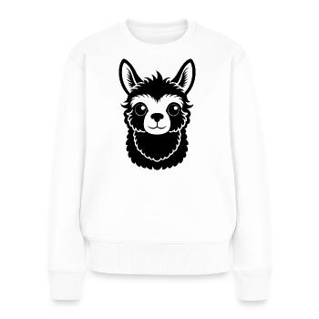 Neuseeländisches Alpaca - Frauen Premium Bio Pullover - Weiß - Vorne - Julia (174cm)