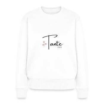 Tante 2025 - Frauen Premium Bio Pullover - Weiß - Vorne - Julia (174cm)
