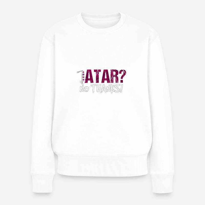 Katar Boykott Flagge Geschenk - Frauen Premium Bio Pullover - Weiß