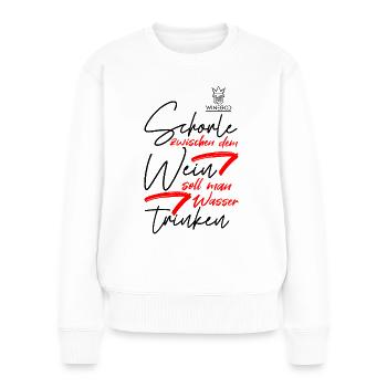 Winegod lustiger Schorle Spruch - Frauen Premium Bio Pullover - Weiß - Vorne - Julia (174cm)