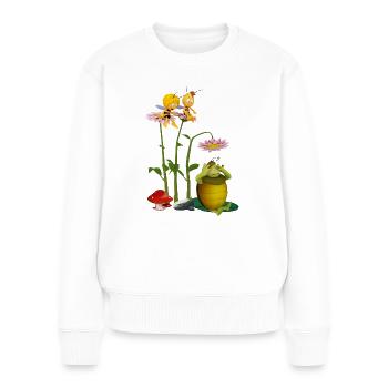 Biene Maja Kurt Ist Müde - Frauen Premium Bio Pullover - Weiß - Vorne - Julia (174cm)