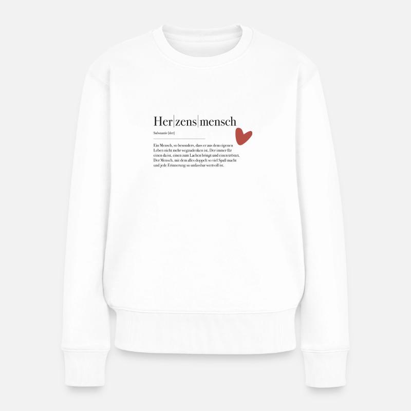 Definition Herzensmensch - Frauen Premium Bio Pullover - Weiß