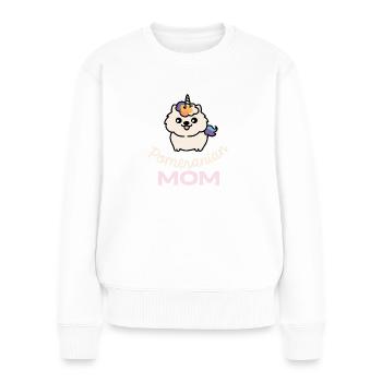 Pommersche Mutter-Einhorn Hund Retro - Frauen Premium Bio Pullover - Weiß - Vorne - Julia (174cm)