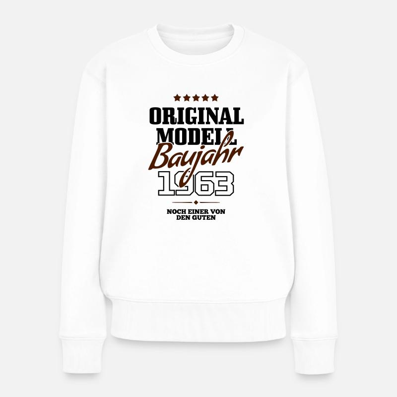 Baujahr 1963 - Frauen Premium Bio Pullover - Weiß