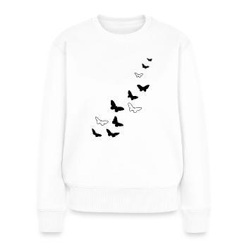Butterflies Free Warm Spring - Women's Premium Organic Jumper - white - Front - Julia (174cm)