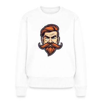 Mustache Man - Frauen Premium Bio Pullover - Weiß - Vorne - Julia (174cm)