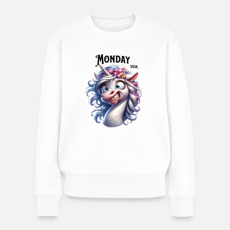 Lundi Ugh. - Pull Premium bio Femme - blanc