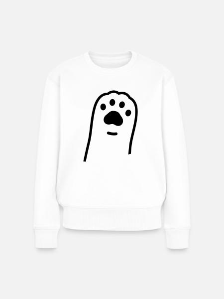 Cat Paw - Women's Premium Organic Jumper - white