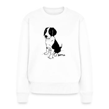 Buddy Hündchen - Frauen Premium Bio Pullover - Weiß - Vorne - Julia (174cm)
