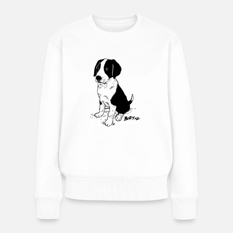Buddy Hündchen - Frauen Premium Bio Pullover - Weiß