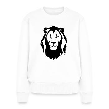 Felin jungle lion's head - Women's Premium Organic Jumper - white - Front - Julia (174cm)