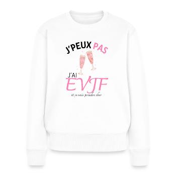 J'peux pas j'ai EVJF et je vais prendre cher - Pull Premium bio Femme - blanc - Devant - Julia (174cm)