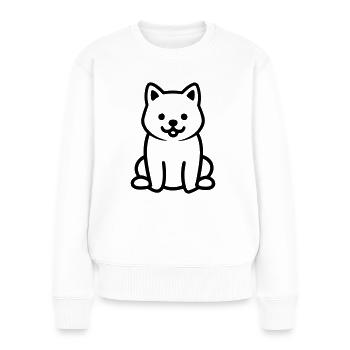 Chien - Pull Premium bio Femme - blanc - Devant - Julia (174cm)