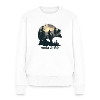 Preserve & Protect Hedgehog Animal Forest Nature Environment - Women's Premium Organic Jumper - white - Front - Julia (174cm)