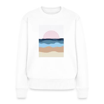 Sonnenuntergang über dem Ozean - Frauen Premium Bio Pullover - Weiß - Vorne - Julia (174cm)