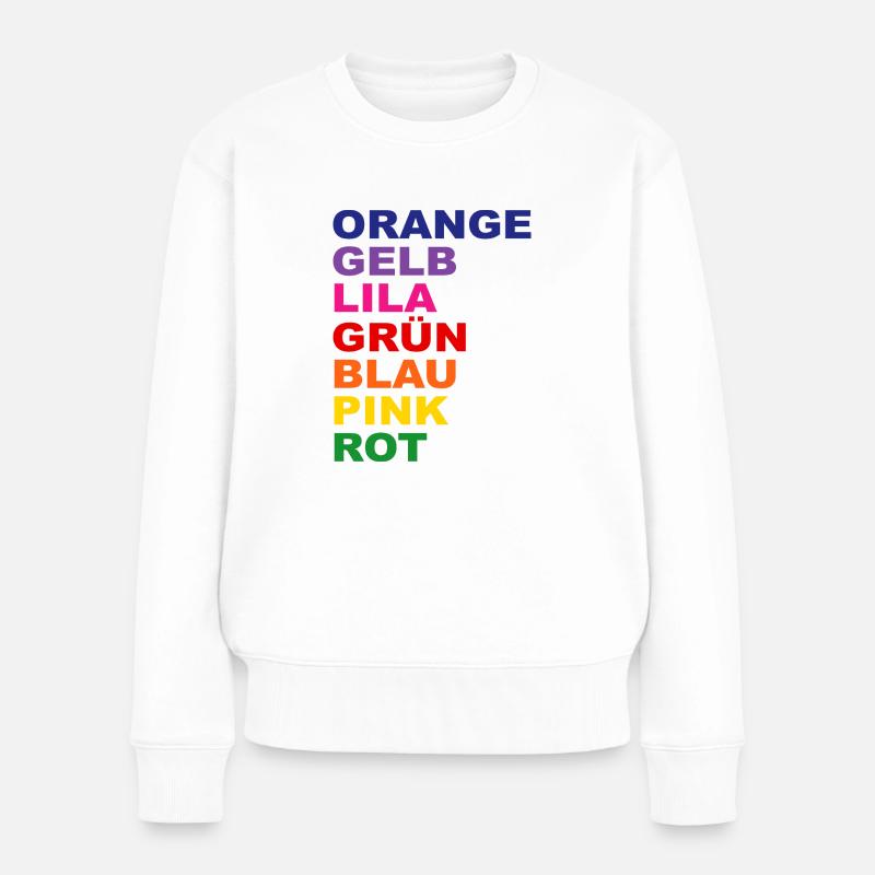 Regenbogen T-Shirt - Frauen Premium Bio Pullover - Weiß