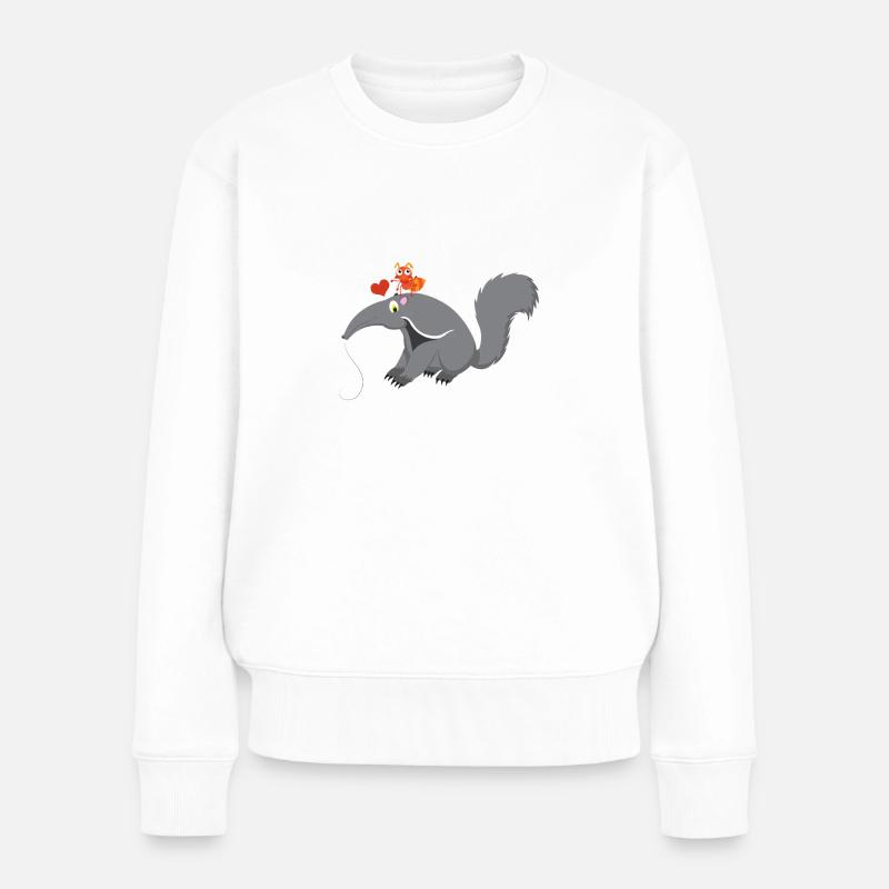 Ameisenbär - Frauen Premium Bio Pullover - Weiß