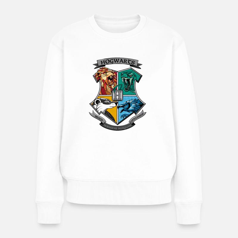 Harry Potter Emblème Hogwarts Logo - Pull Premium bio Femme - blanc