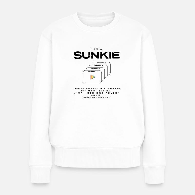 Serien Junkie - Frauen Premium Bio Pullover - Weiß