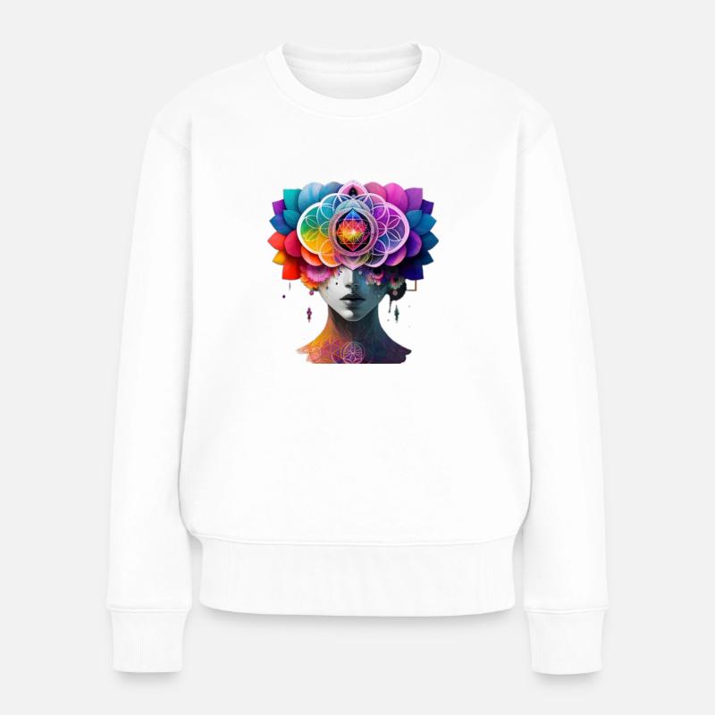 Lady Chakra - Frauen Premium Bio Pullover - Weiß