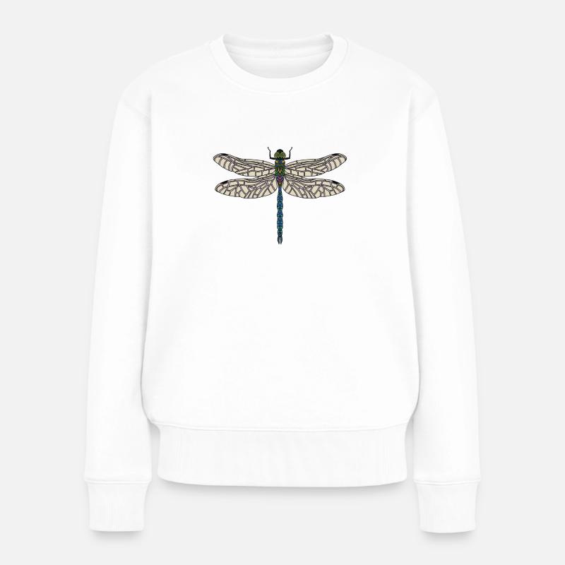 Dragonfly - Frauen Premium Bio Pullover - Weiß