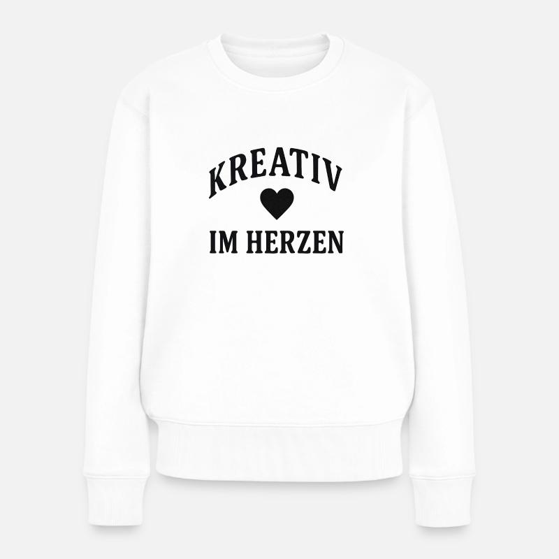 Cœur Créatif - Pull Premium bio Femme - blanc
