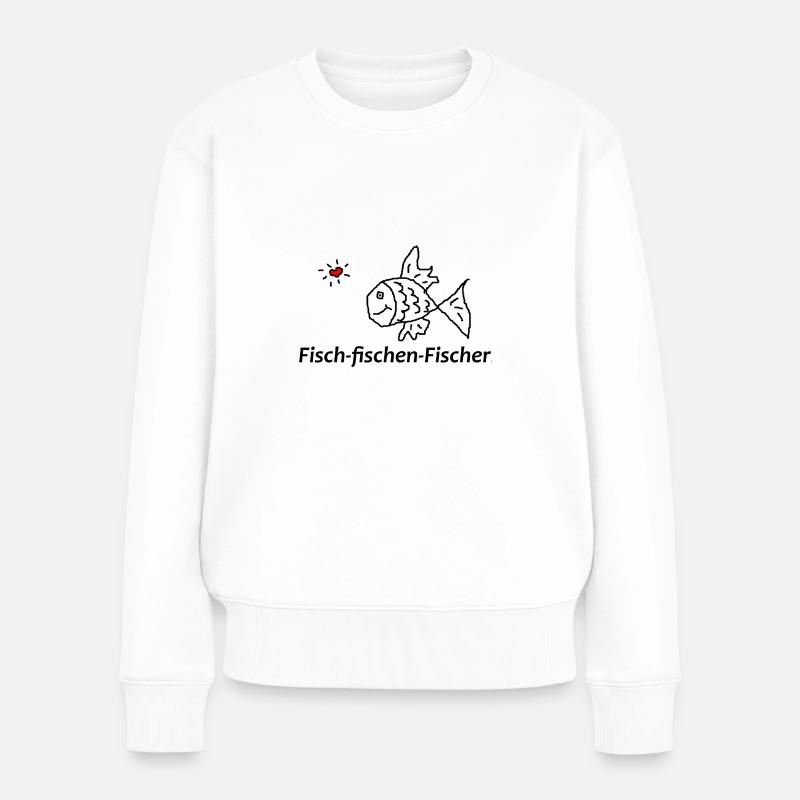 Fisch fischen Fischer - Frauen Premium Bio Pullover - Weiß