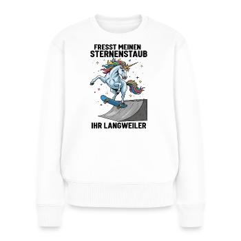 Planche à roulettes Licorne - Pull Premium bio Femme - blanc - Devant - Julia (174cm)