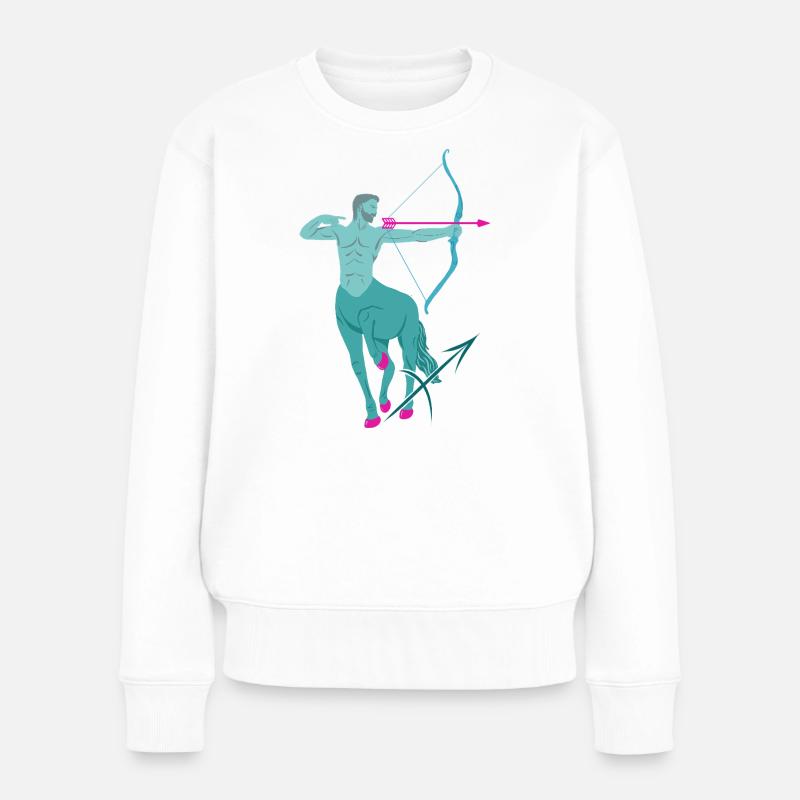 Signe du zodiaque Sagittaire - Pull Premium bio Femme - blanc