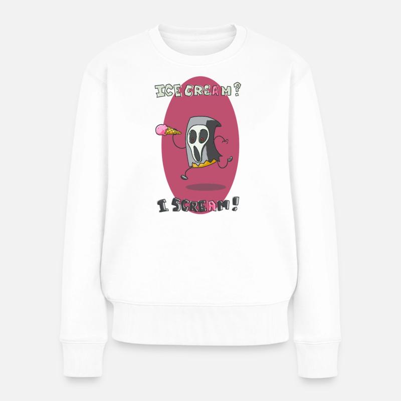 Eis? Ich schreie! - Frauen Premium Bio Pullover - Weiß