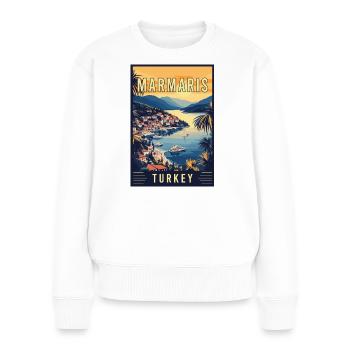 Explore Enchanting Marmaris in Turkey - Women's Premium Organic Jumper - white - Front - Julia (174cm)