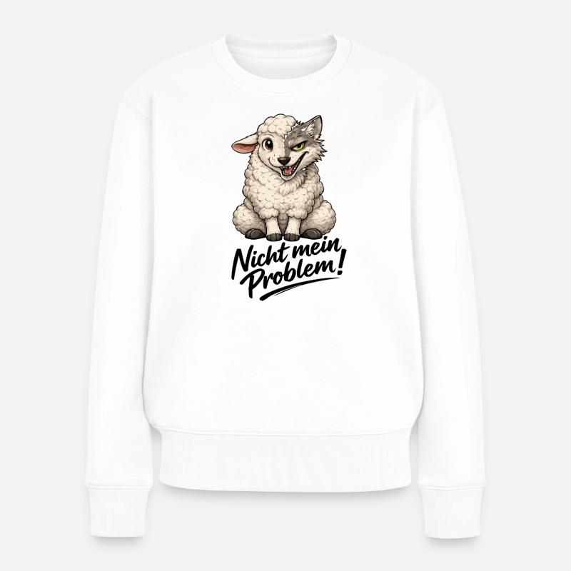 Schafwolf Mischwesen - Frauen Premium Bio Pullover - Weiß