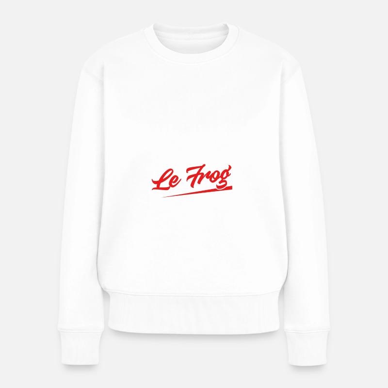 Vintage Le Frog - Frauen Premium Bio Pullover - Weiß
