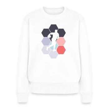 Joueur de rugby Rugby Abstrait Rugby Sport - Pull Premium bio Femme - blanc - Devant - Julia (174cm)