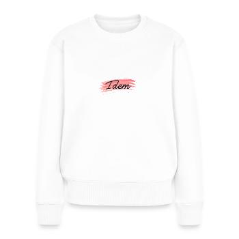 Idem - Message d'amour, de tendresse et de bonheur - Pull Premium bio Femme - blanc - Devant - Julia (174cm)