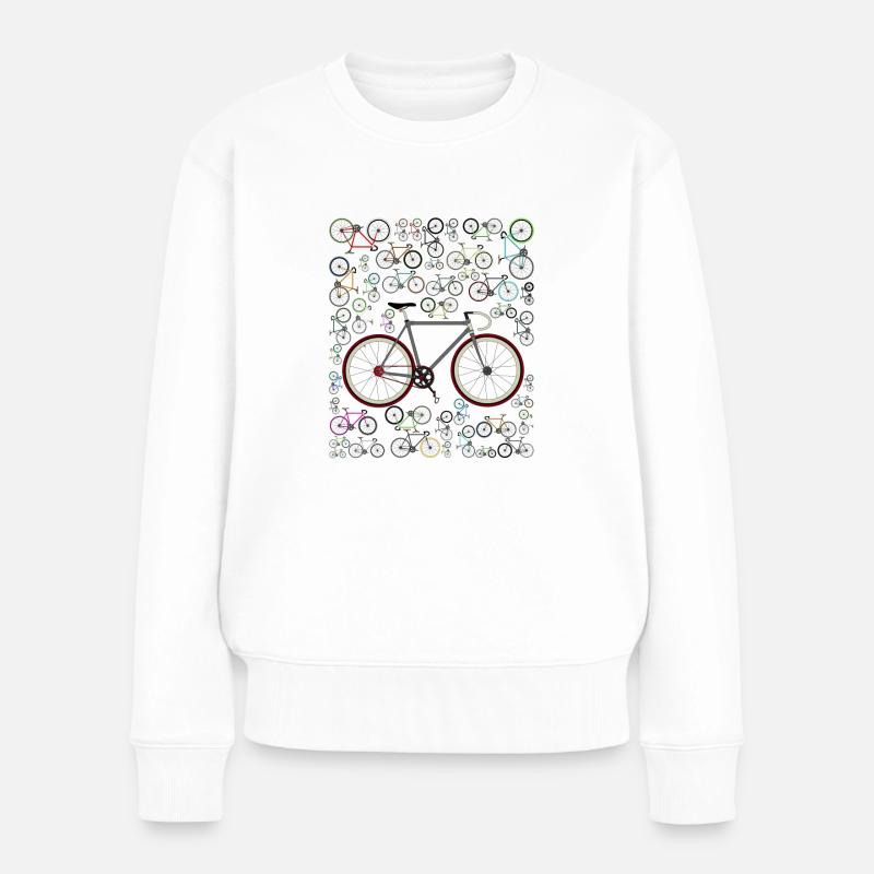 Liebe Fixie Rennrad - Frauen Premium Bio Pullover - Weiß