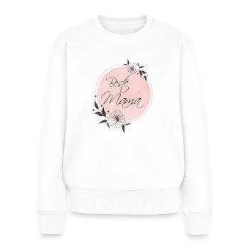 Beste Mama pastell vintage Geschenk Muttertag - Frauen Premium Bio Pullover - Weiß - Vorne - Julia (174cm)